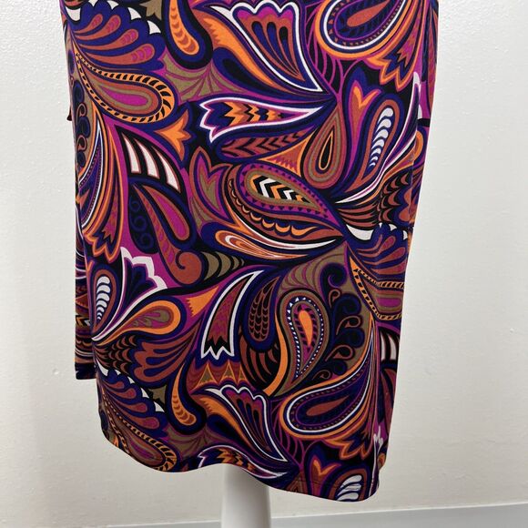 Anne Klein Dress Women 14 Pink African Violet Combo Surplice V-Neck 3/4 Sleeve - Picture 14 of 14